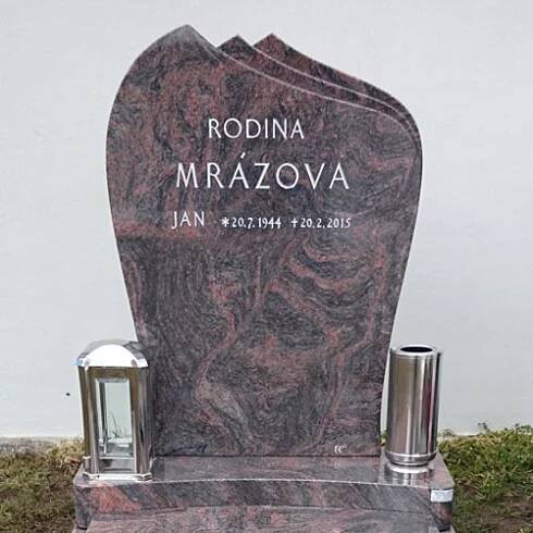 Elegantní urnový pomník s nerezovými doplňky