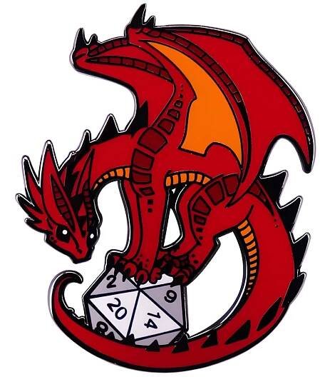 Odznak Dungeons and Dragons - Drak s kostkou