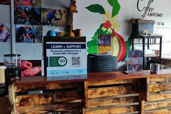 Co-Galapagos poster in local cafe