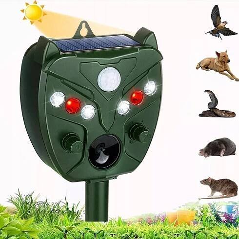 2X SOLÁRNÍ ULTRAZVUKOVÝ ODPUZOVAČ ZVÍŘAT KUNY LED S POHYBOVÝM SENZOREM Obsahuje baterie ano