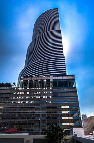 Marriott Courtyard Miami Downtown and Miami Tower in the Background