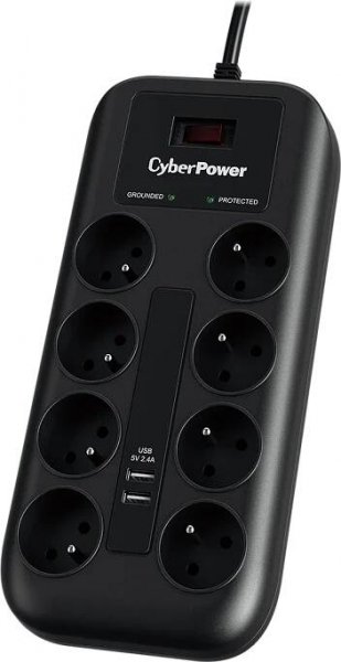CyberPower Surge BusterTM 8 zásuvek,2xUSB, 1.8m
