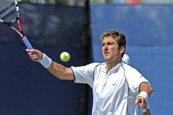 Justin Gimelstob competes in the first round of the men's doubles on Sept. 3, 2004, at the 2004 US Open in New York.