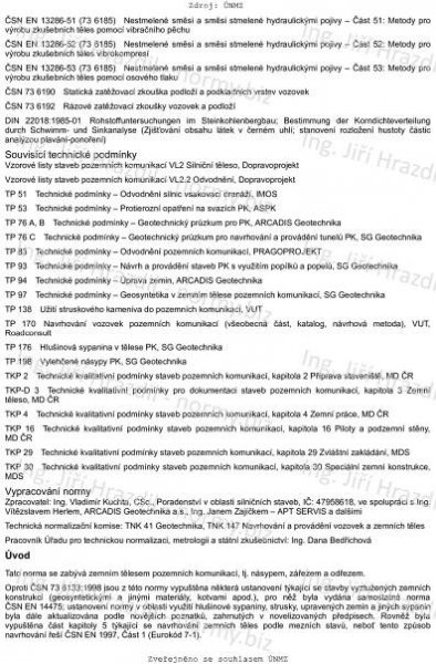 ČSN 73 6133 (736133) - Navrh a provádění zemního tělesa pozemních komunikací - únor 2010 - Technické normy - Ing. Jiří Hrazdil