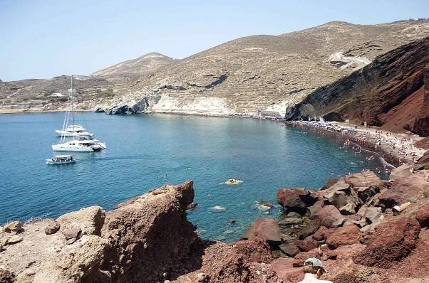 Red Beach auf Santorini Reiseführer Griechenland