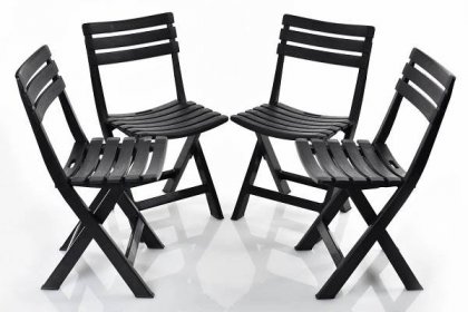 KUPŽIDLE Zahradní skládací židle FOLDI 4 ks — antracit, plast