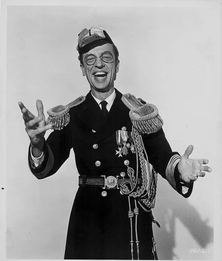 Portrait of actor and comedian Don Knotts, wearing a formal dress uniform, circa 1950-1960.