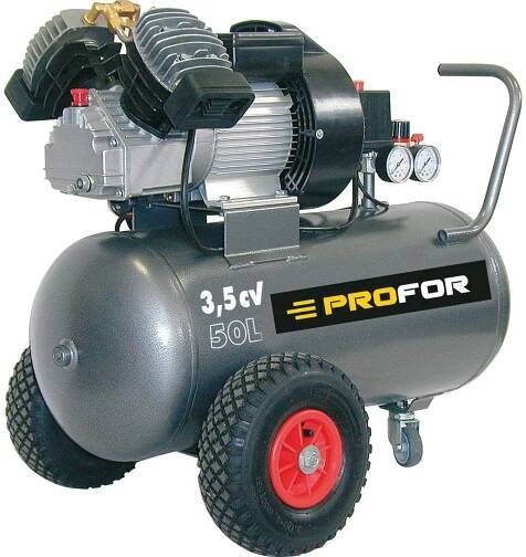 Compresseur coaxial bicylindre 50L 3,5cv