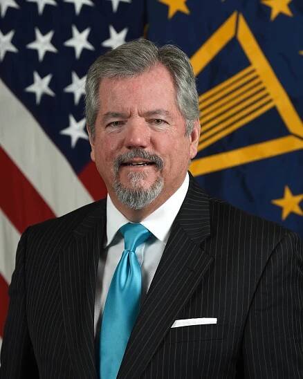 Michael C. Ryan, Deputy Assistant Secretary of Defense for Europe and NATO, poses for his official portrait in the Army portrait studio at the Pentagon in Arlington, Va., Oct., 11, 2019.  (U.S. Army photo by Monica King)