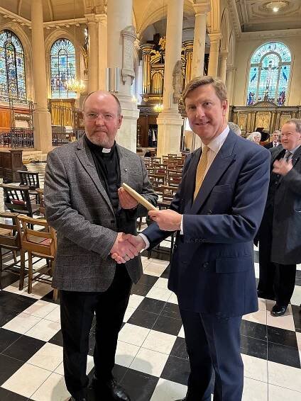 Rev Sergiy Diduk of the Ukrainian Chaplaincy and Alderman Robert Hughes-Penney 