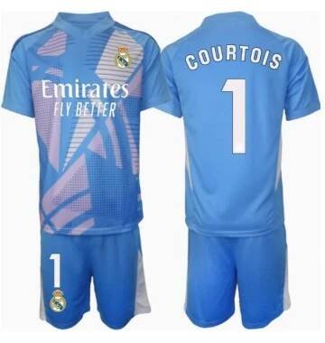 Real Madrid Thibaut Courtois #1 Brankář Domácí dres komplet pro Děti 2024-25 Krátkým Rukávem (+ Krátké kalhoty)