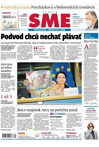 Časopis SME 23/9/2020