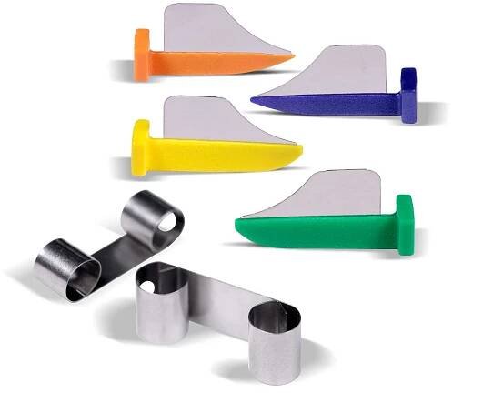 Dental tooth protector kit: Fender wedges and UltraDent guards is a must-have for adjacent teeth protection during dental exams or clinical preps.
