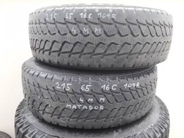 215 65 16c zimní pneu matador 4mm 109r pneumatika - Libice nad Cidlinou, Nymburk - Sbazar.cz