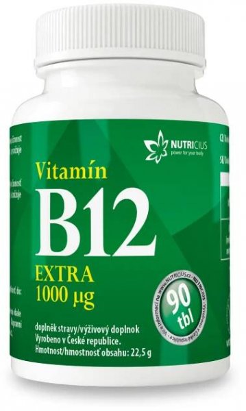 Nutricius Vitamín B12 extra 1000μg tbl. 90