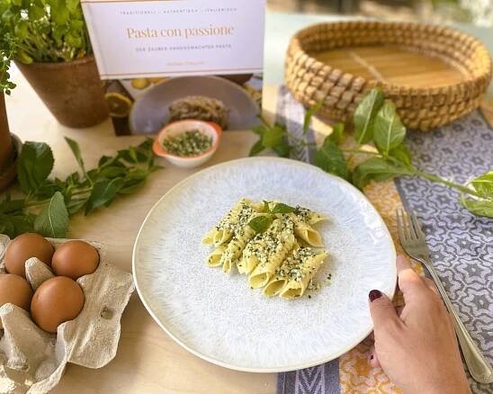 Rezept Garganelli mit Minzpesto