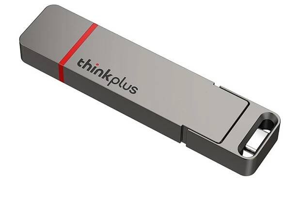 thinkplus TU200 Pro 1 TB USB3.2/Typ-C Dual-Port Portable Solid State U Disk Metal USB Flash Drive Hochgeschwindigkeitsübertragung Grau