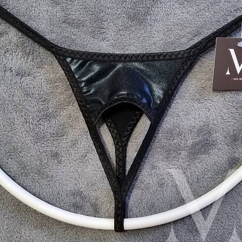 Deo Metal Black MV-1382C Extreme Open Mens Tanga String - Handmade Men Underwear Swimwear