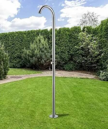 Zahradní vodovodní sprcha GardWell 230 cm / nerezová ocel / stříbrná