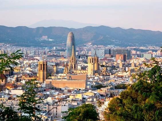 Barcelona city skyline