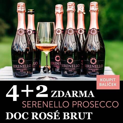 Víno měsíce srpna - Prosecco DOC rosé brut Serenello 4+2 - UKONČENO