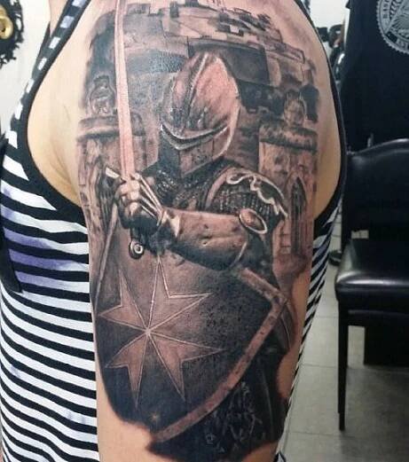 Medieval Knight Tattoos For Men Half Sleeve Tetování, Středověký Rytíř