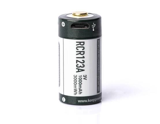 Nabíjacia batéria Keeppower P1634U1 RCR123A Micro USB 16340 3,0 V 1000mAh x2
