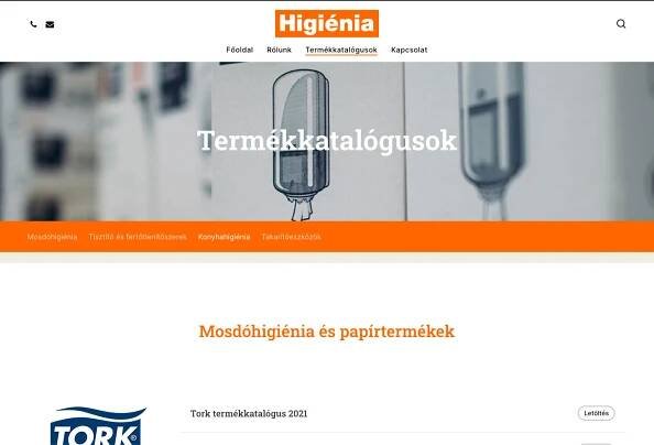 Hygiene company presentation website from existing corporate identity – Attila Bacsó