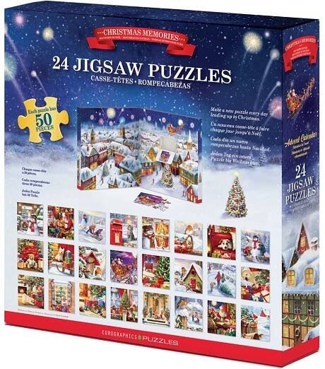 EUROGRAPHICS Puzzle Adventní kalendář: Vánoční vzpomínky 24x50 dílků ~ 4