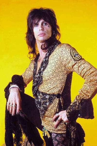 Aerosmith lead singer Steven Tyler poses for a studio portrait during the Done With Mirrors Tour on May 22, 1986, at the Joe Louis Arena in Detroit, Michigan