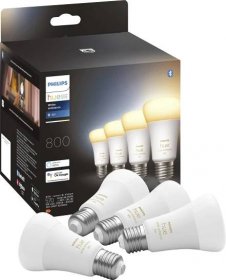 Philips Lighting Hue sada 4 LED žárovek 871951432828000 Energetická třída (EEK2021): F (A - G) Hue White Ambiance E27 Viererpack 4x570lm 60W E27 9 W teplá až