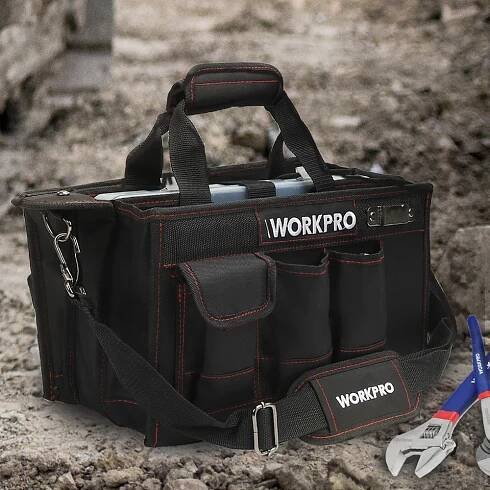 WORKPRO 600D Brašna na rameno s vodotěsným středem Tray - Příslušenství pro ukládání nástrojů - Fotografie 6