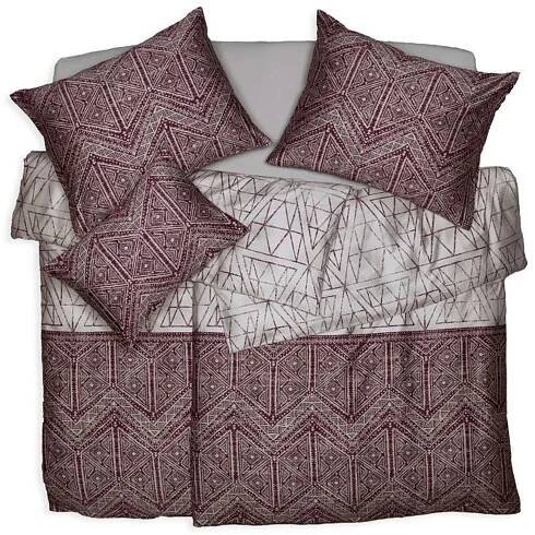 SCANquilt povlečení SATÉN DESIGN freska béžovovínová 140x200 70x90