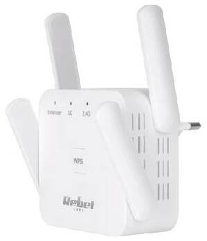 Anténní zesilovač Rebel KOM1032 WiFi zesilovač signálu, 2,4+5 GHz, bílý