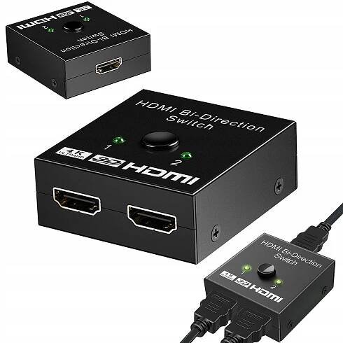 HDMI 2.0 SWITCH ROZBOČOVAČ 2x NA 1 HDMI 4K BI-DIRECTION 2x1 SPLITTER