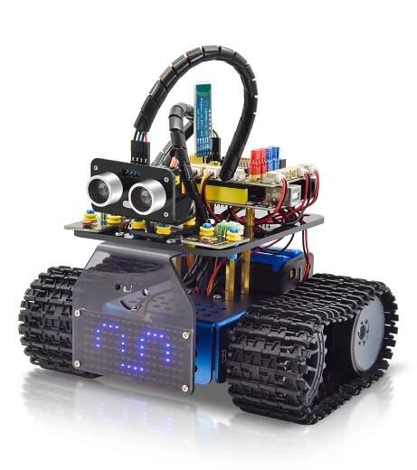 Keyestudio Upgrade Mini Smart Tank Robot V3.0 For Arduino Kit Robot Car DIY Programmable STEM Toys Compatible With Arduino&Mixly