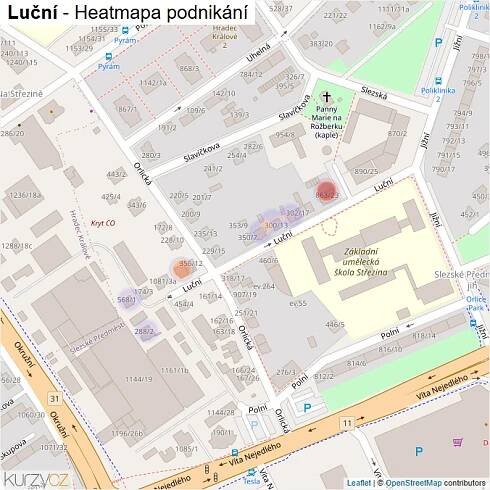 Mapa Luční - Firmy v ulici.