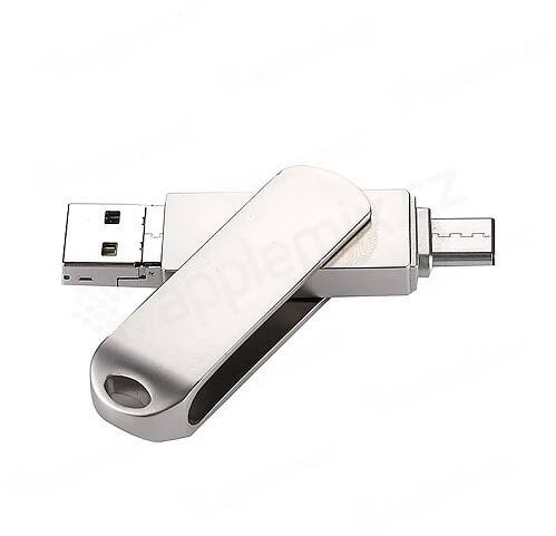 Flash disk 32 GB 3v1 pro Apple iPhone / MacBook a další zařízení - Lightning / USB / USB-C - kovový - stříbrný (10)