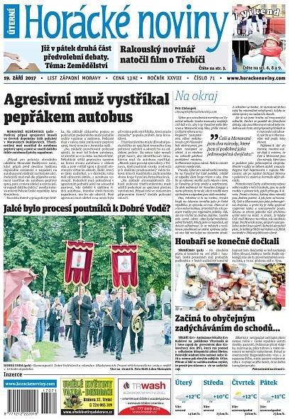 Časopis Horácké Noviny Úterý 19.9.2017 č. 071