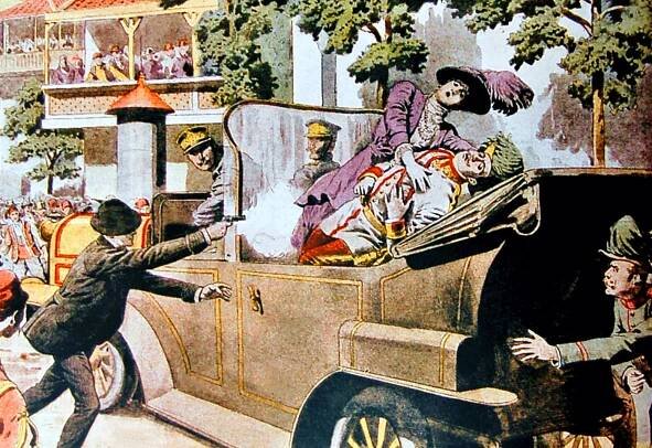Rok 1914: Události kolem atentátu a pohřbu Františka Ferdinanda d'Este, které naznačovaly budoucí problémy