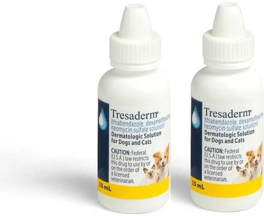 Tresaderm (thiabendazole, dexamethasone, neomycin sulfate solution) Topical Solution for Dogs & Cats