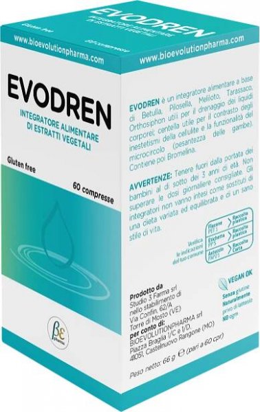 integratore alimentare utile per il drenaggio dei liquidi corporei, per contrastare gli inestetismi della cellulite e per la funzionalità del microcircolo (pesantezza delle gambe).