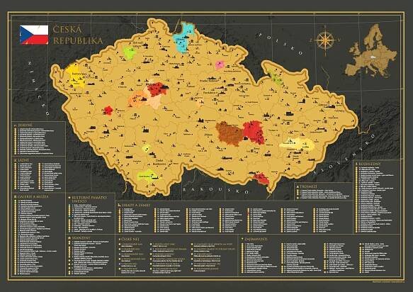Stírací mapa Česká republika TR - 2. jakost