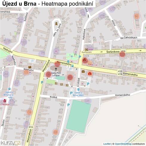 Mapa Újezd u Brna - Firmy v obci.