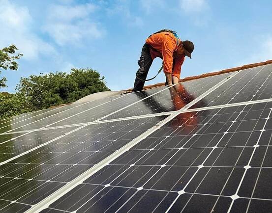 PV system installed on a private home rooftop