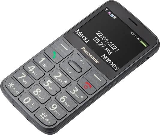 Panasonic KX-TU160 mobilní telefon pro seniory (prioritní hovory, 2,4" barevný TFT displej, velké klávesy s podsvícením), šedá - Značkový obchod Panasonic