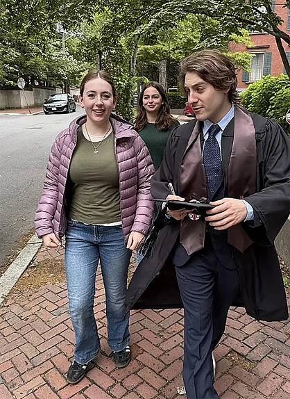 Tabitha, Marion, and James Broderick walk together