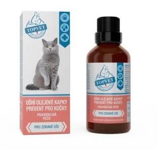 Topvet Ušní olejové kapky Prevent pro kočky 50ml