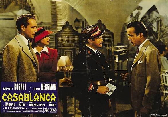 Paul Henreid, Ingrid Bergman, Claude Rains, Humphrey Bogart - Casablanca - Fotosky