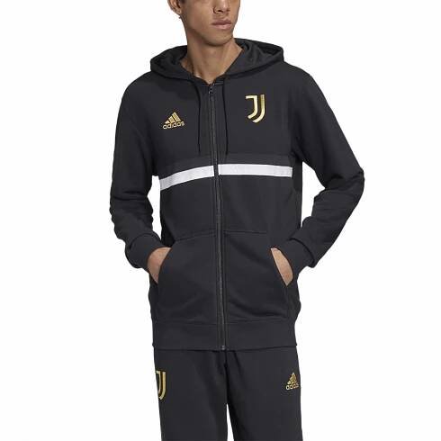 ADIDAS JUVENTUS FC 3S FZ MIKINA PÁNSKÁ - Černá, Bílá č.6